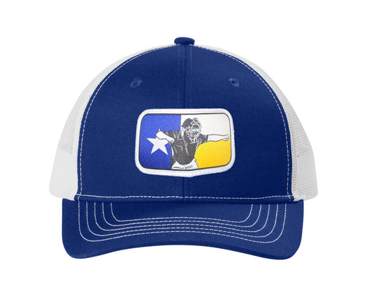 The Dancing Umpire Adult Snapback Trucker Hat - Royal/White