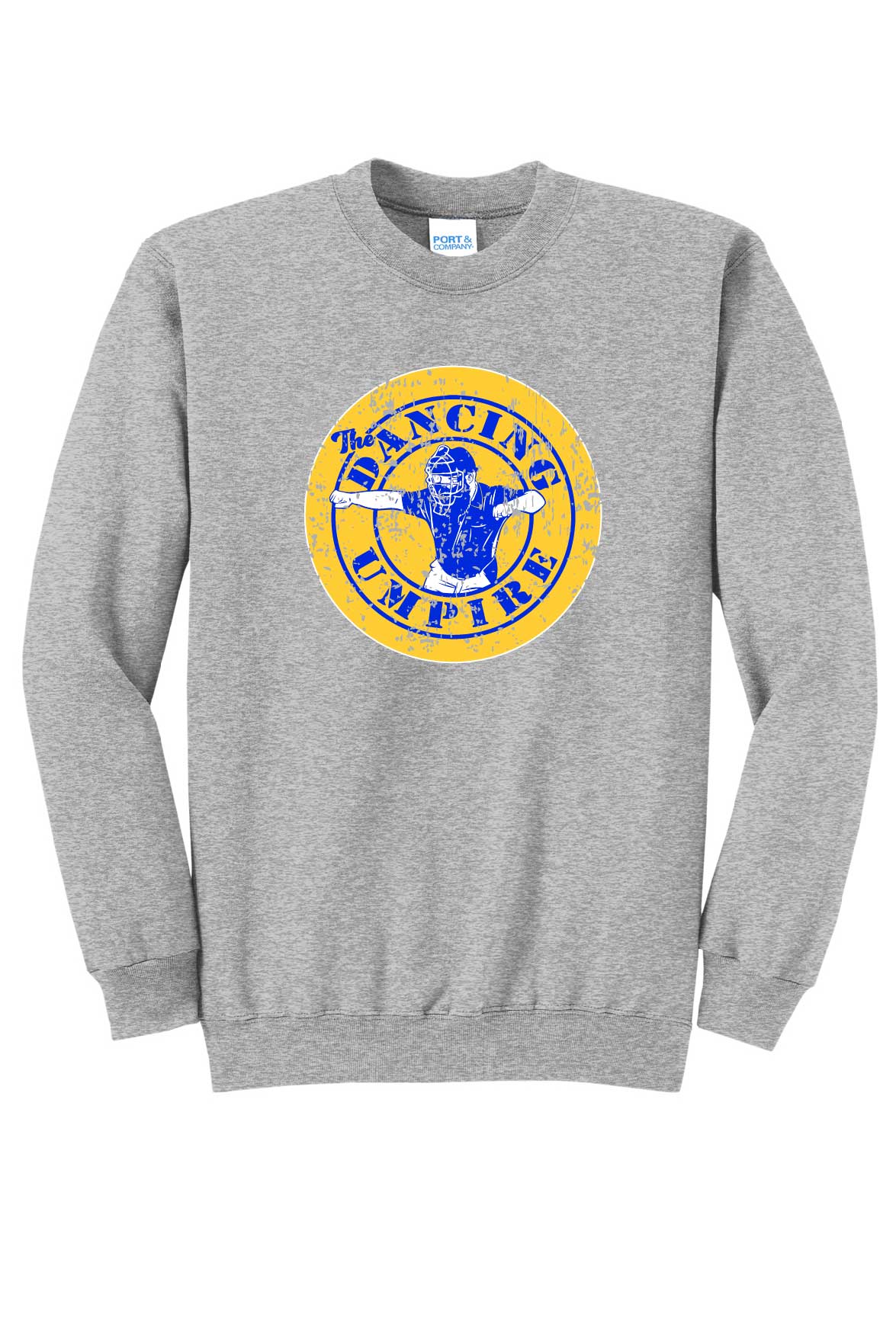 The Dancing Umpire Youth Cotton Crewneck Sweatshirt - Athletic Grey