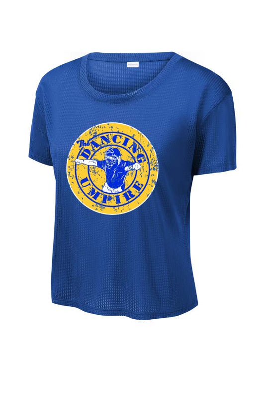 The Dancing Umpire Womens Cropped Mesh Jersey Tee