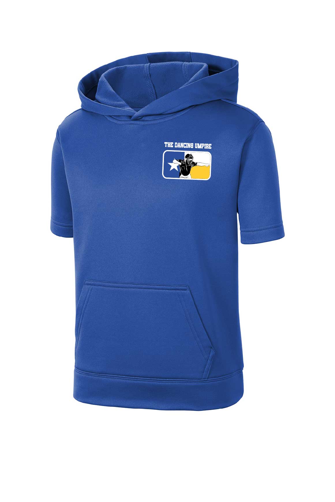 The Dancing Umpire Youth Performance Short Sleeve Hoodie - Royal