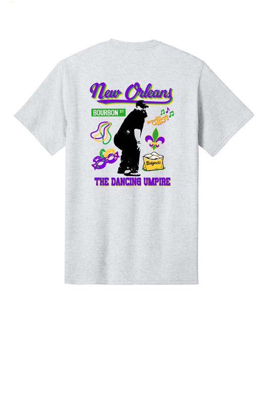 *NEW* EXCLUSIVE NEW ORLEANS The Dancing Umpire Adult Cotton T-Shirt - Ash Grey