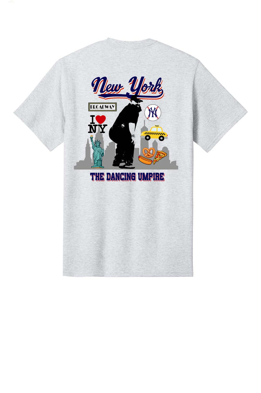 *NEW* EXCLUSIVE NEW YORK The Dancing Umpire Adult Cotton T-Shirt - Ash Grey
